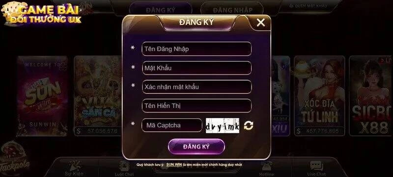 Đăng ký tài khoản game