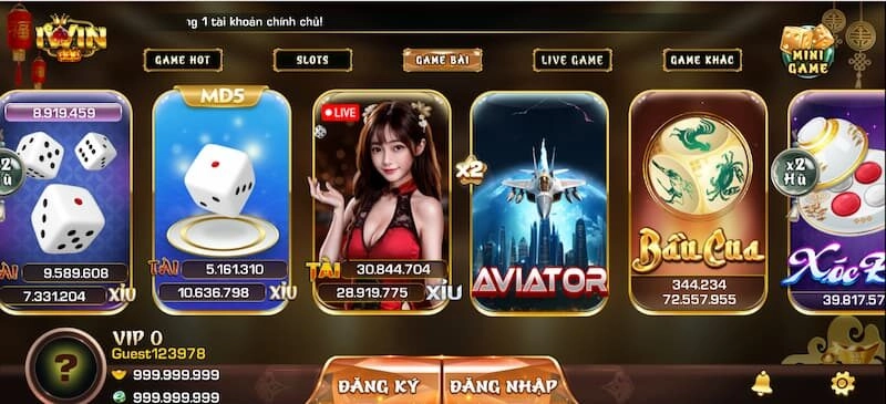 Cổng game iWin cung cấp hơn 1000 trò chơi