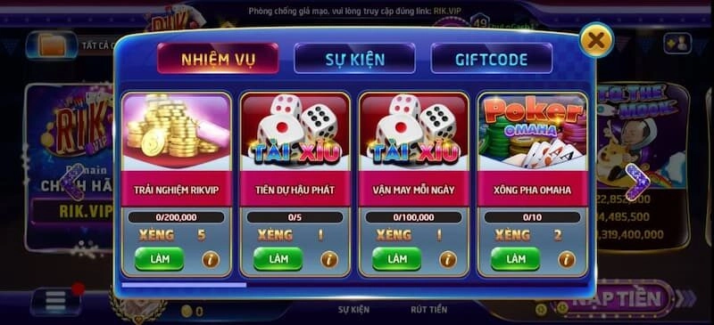 Cược nổ hũ Rikvip 